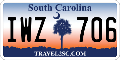 SC license plate IWZ706