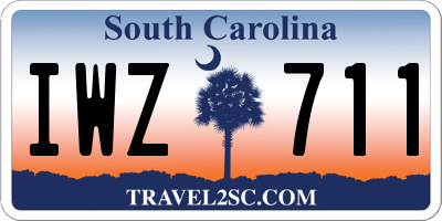 SC license plate IWZ711
