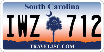 SC license plate IWZ712