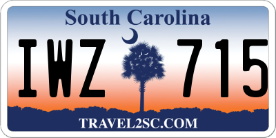 SC license plate IWZ715