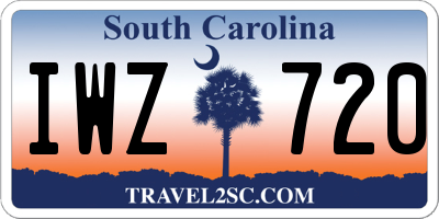 SC license plate IWZ720