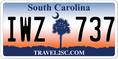 SC license plate IWZ737