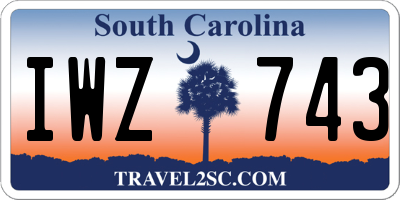 SC license plate IWZ743
