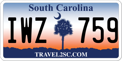 SC license plate IWZ759