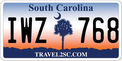 SC license plate IWZ768