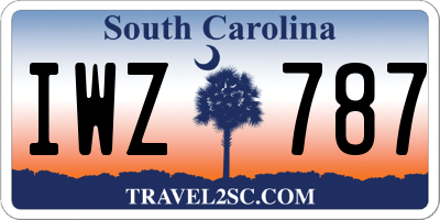 SC license plate IWZ787
