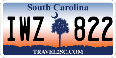 SC license plate IWZ822