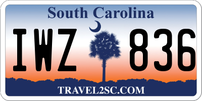 SC license plate IWZ836