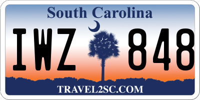 SC license plate IWZ848