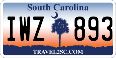 SC license plate IWZ893