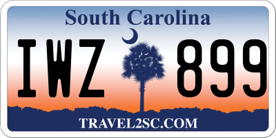 SC license plate IWZ899