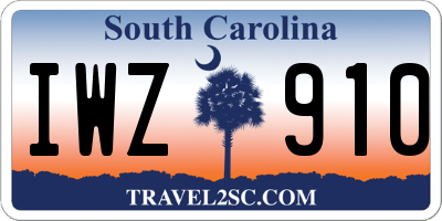 SC license plate IWZ910