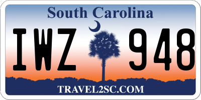SC license plate IWZ948