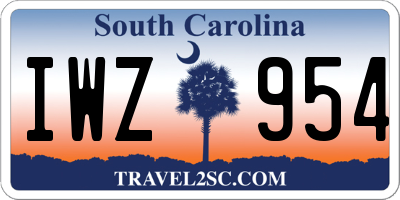 SC license plate IWZ954