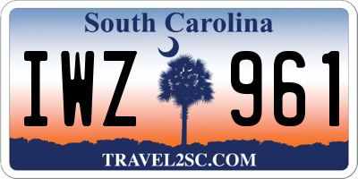 SC license plate IWZ961