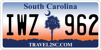 SC license plate IWZ962
