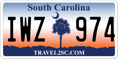 SC license plate IWZ974