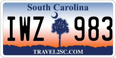 SC license plate IWZ983