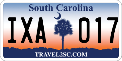 SC license plate IXA017
