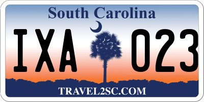 SC license plate IXA023