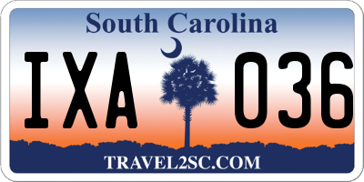 SC license plate IXA036