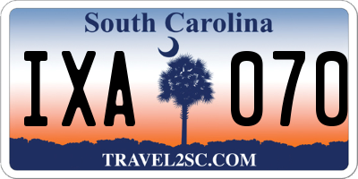 SC license plate IXA070