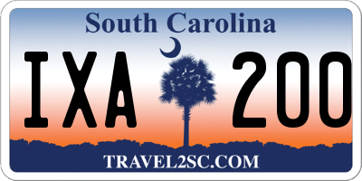 SC license plate IXA200