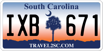 SC license plate IXB671