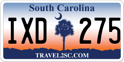 SC license plate IXD275
