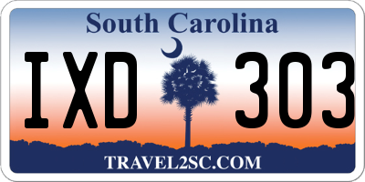 SC license plate IXD303