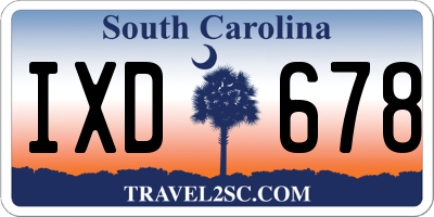 SC license plate IXD678