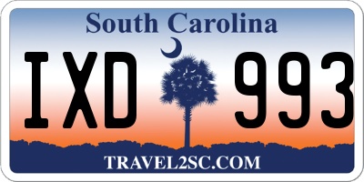 SC license plate IXD993