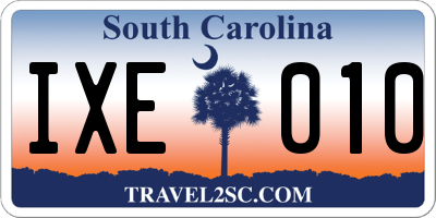 SC license plate IXE010