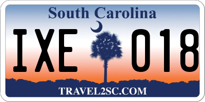 SC license plate IXE018