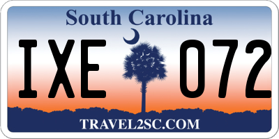 SC license plate IXE072