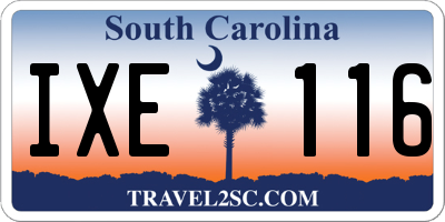 SC license plate IXE116