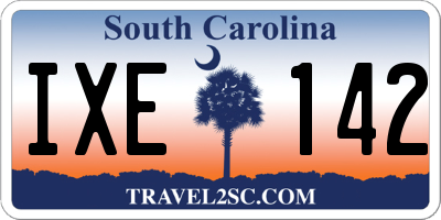 SC license plate IXE142