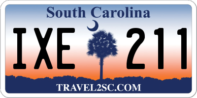 SC license plate IXE211
