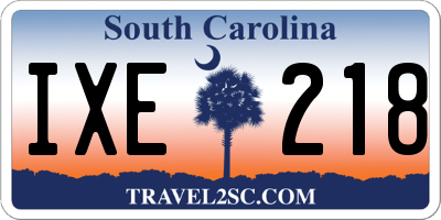SC license plate IXE218