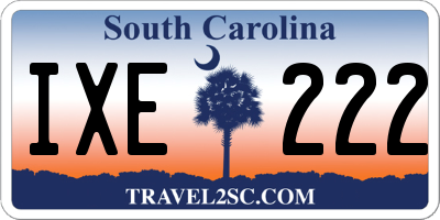 SC license plate IXE222