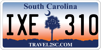 SC license plate IXE310