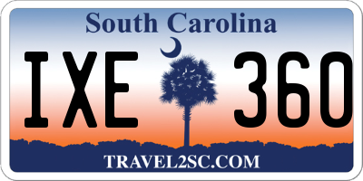 SC license plate IXE360