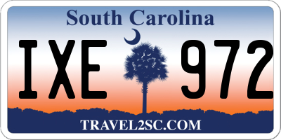 SC license plate IXE972