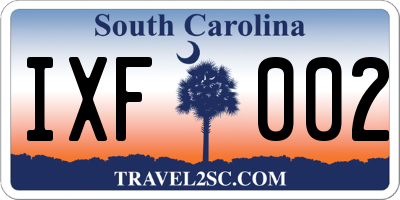 SC license plate IXF002