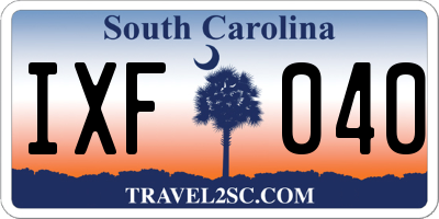 SC license plate IXF040