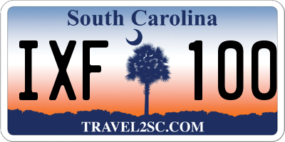 SC license plate IXF100