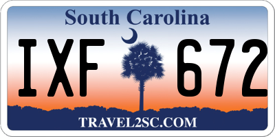 SC license plate IXF672