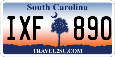 SC license plate IXF890