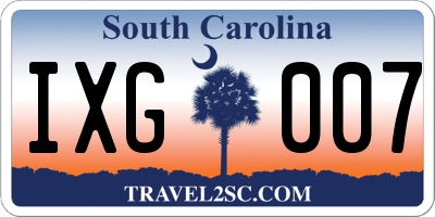 SC license plate IXG007