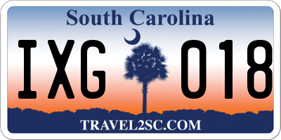 SC license plate IXG018